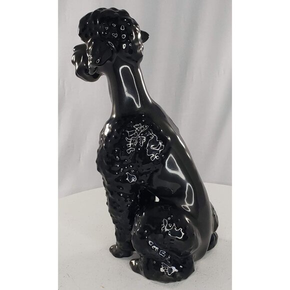 Hutschenreuther Black Poodle Figurine Sitting Hans Achtziger Germany Vintage - Picture 5 of 9